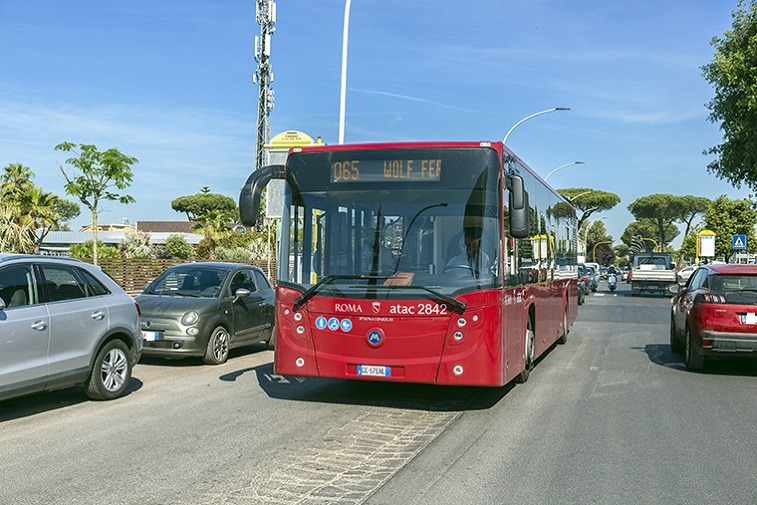 Un bus della linea 065 tra Acilia e Infernetto