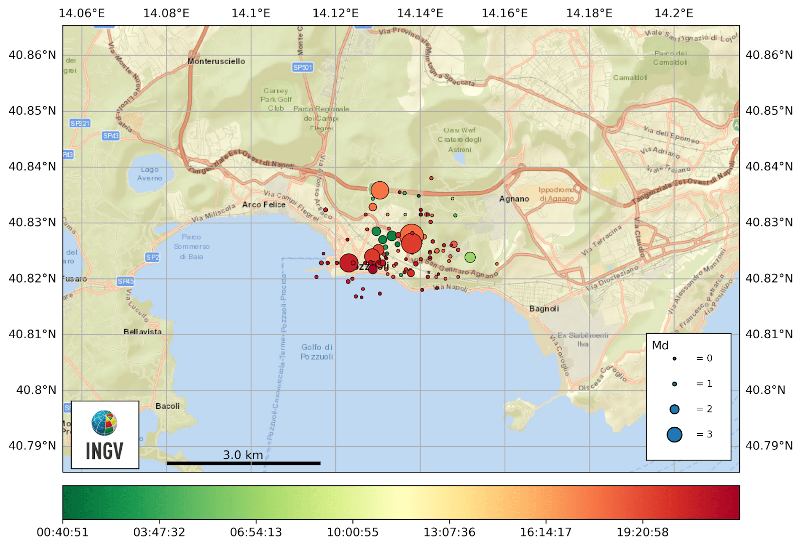 INGV: Eventi sismici registrati tra le ore 00.00 del 20 maggio 2024 e le ore 00.31 del 21 maggio 2024