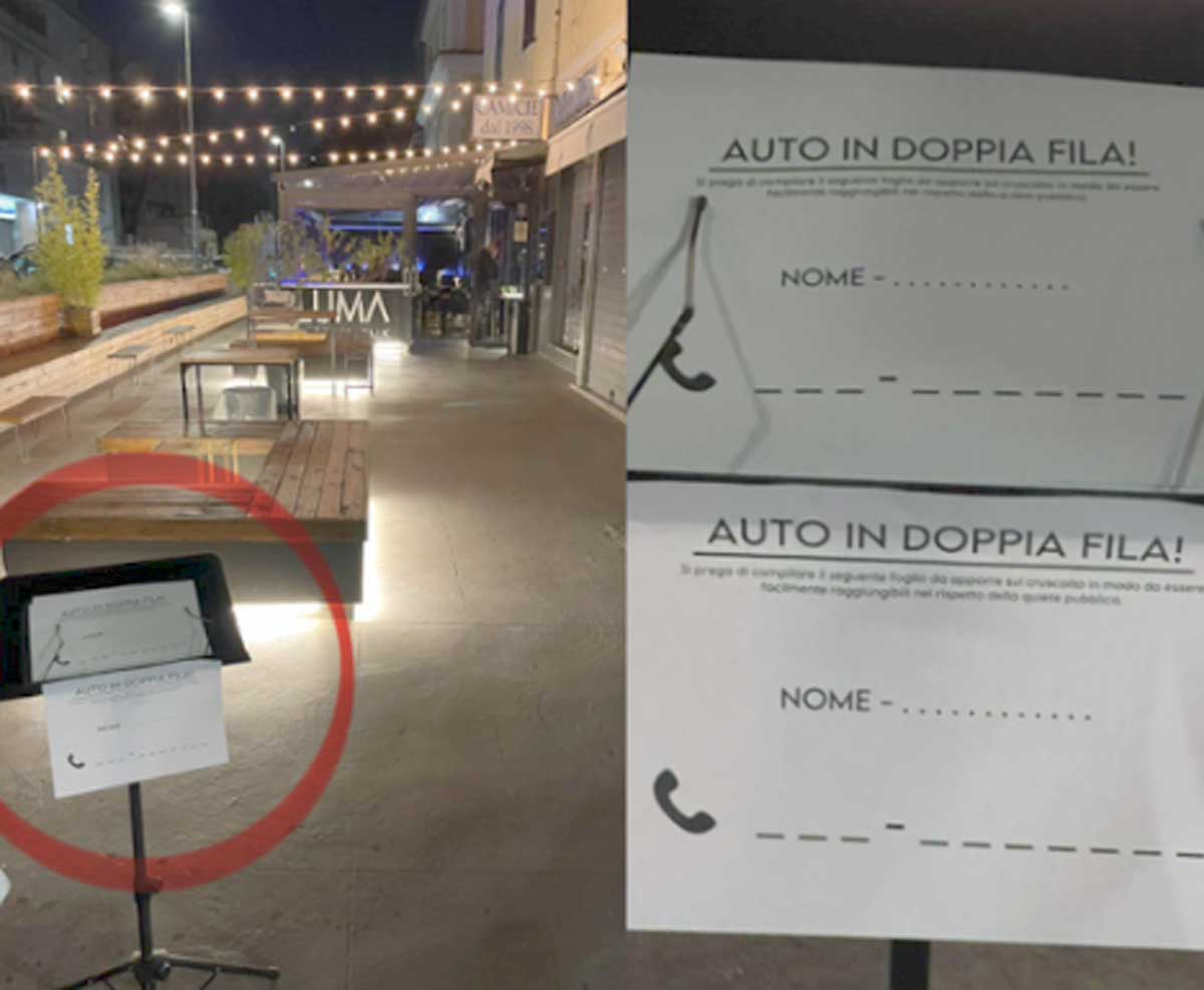 Roma - Centocelle, i moduli per 'auto-dichiarare' l'auto parcheggiata in doppia-tripla fila