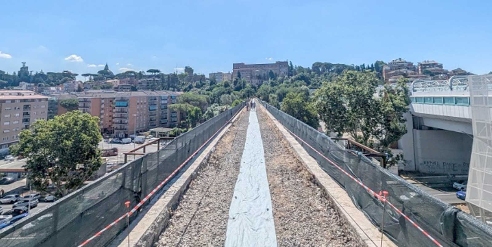 Roma, l'area del cantiere su cui sorgerà la nuova ciclabile