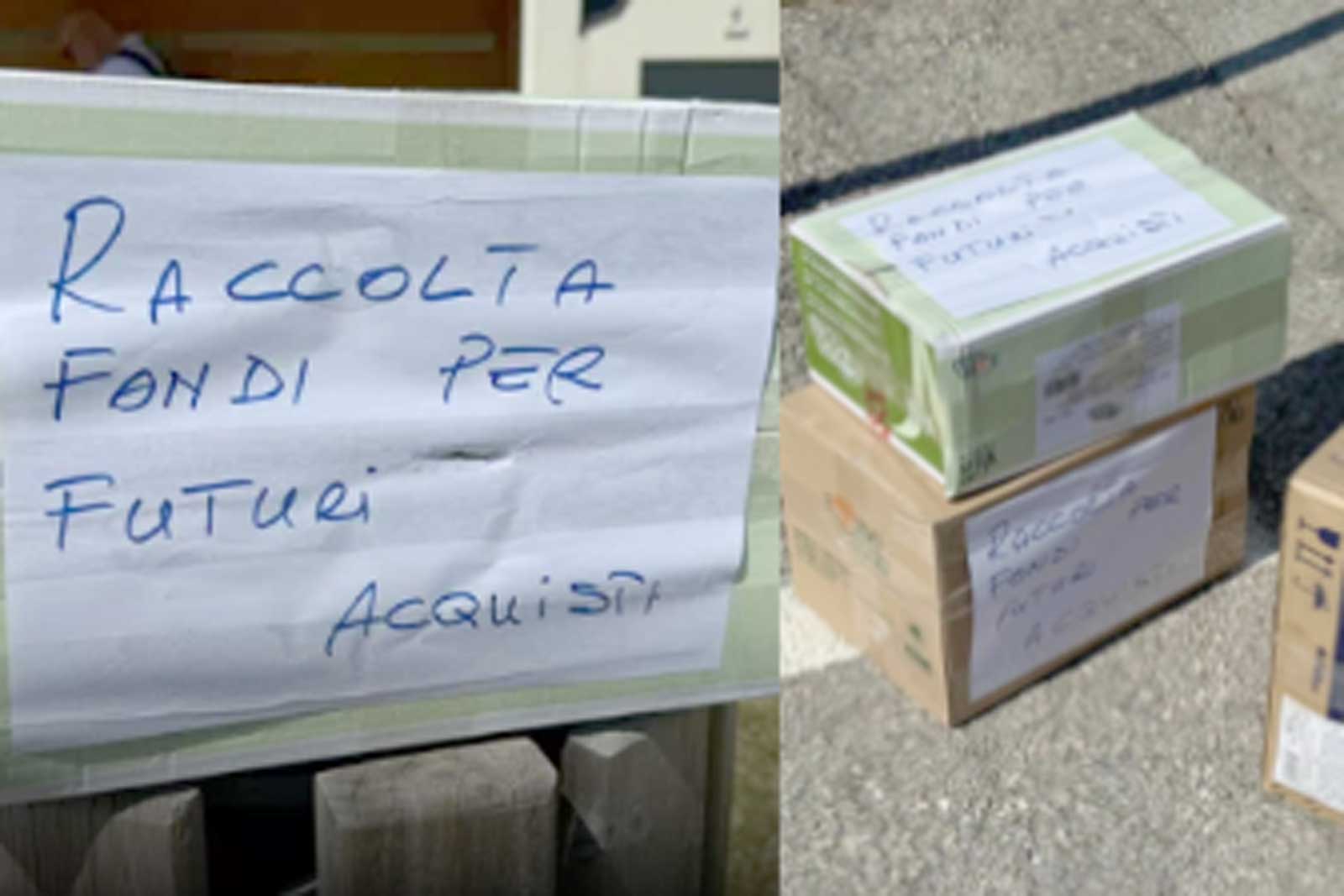 Le scatole poste dagli Ultrà laziale al ritiro della squadra biancoceleste in Veneto