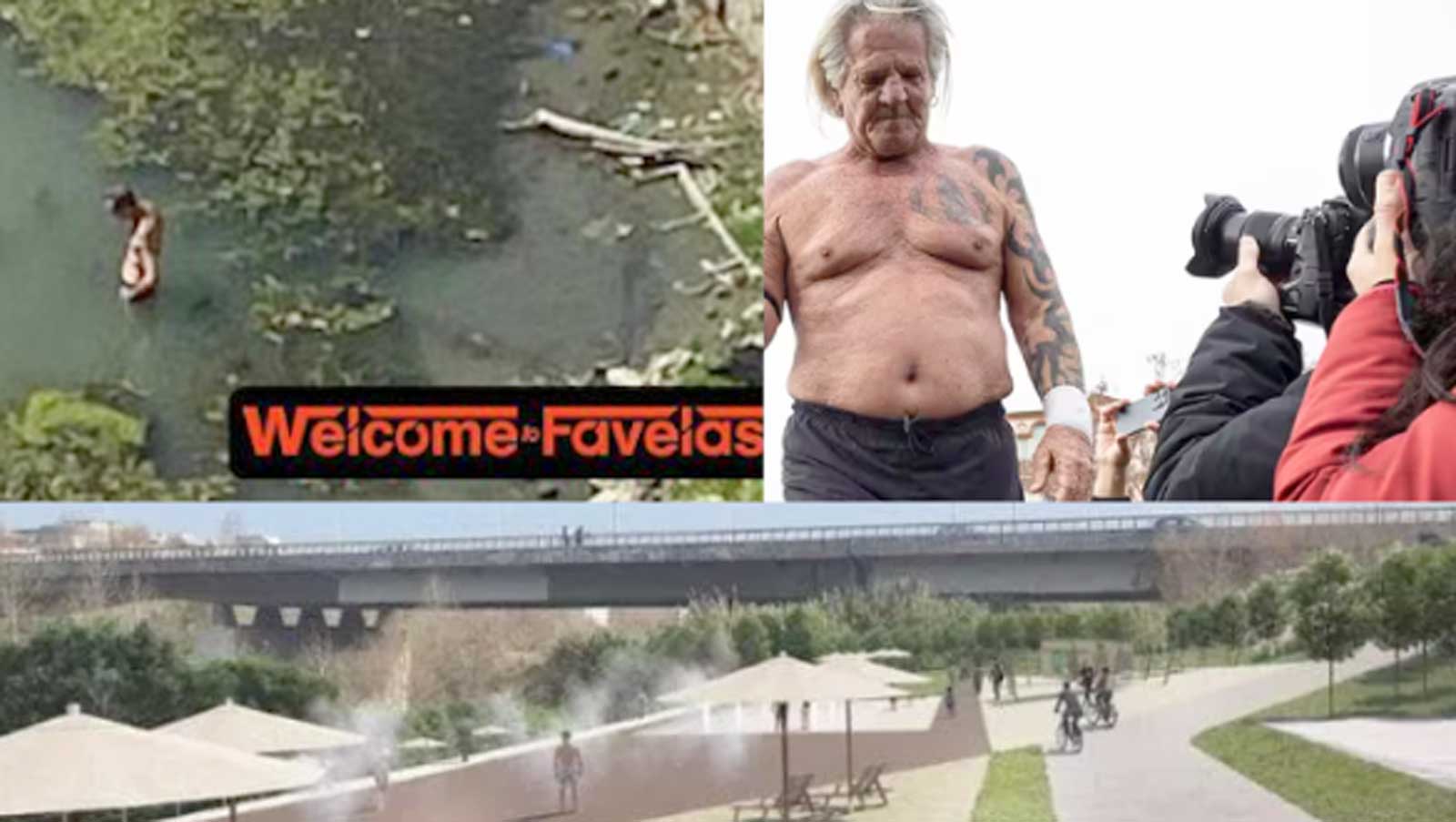 Un uomo si tuffa nel Tevere, Mistero Ok e la spiaggia Tiberis sul fiume Tevere a Roma