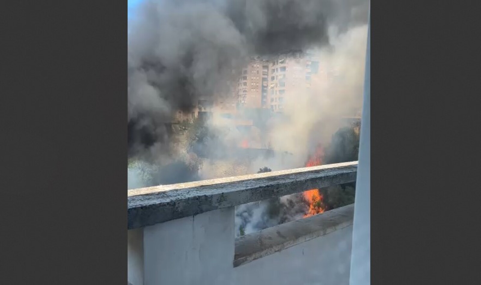 Autobus in fiamme al Torrino