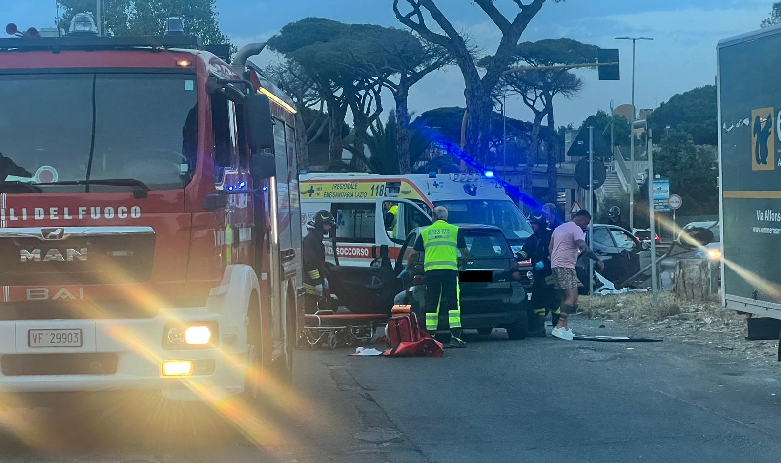 incidente Ostia via dei Romagnoli