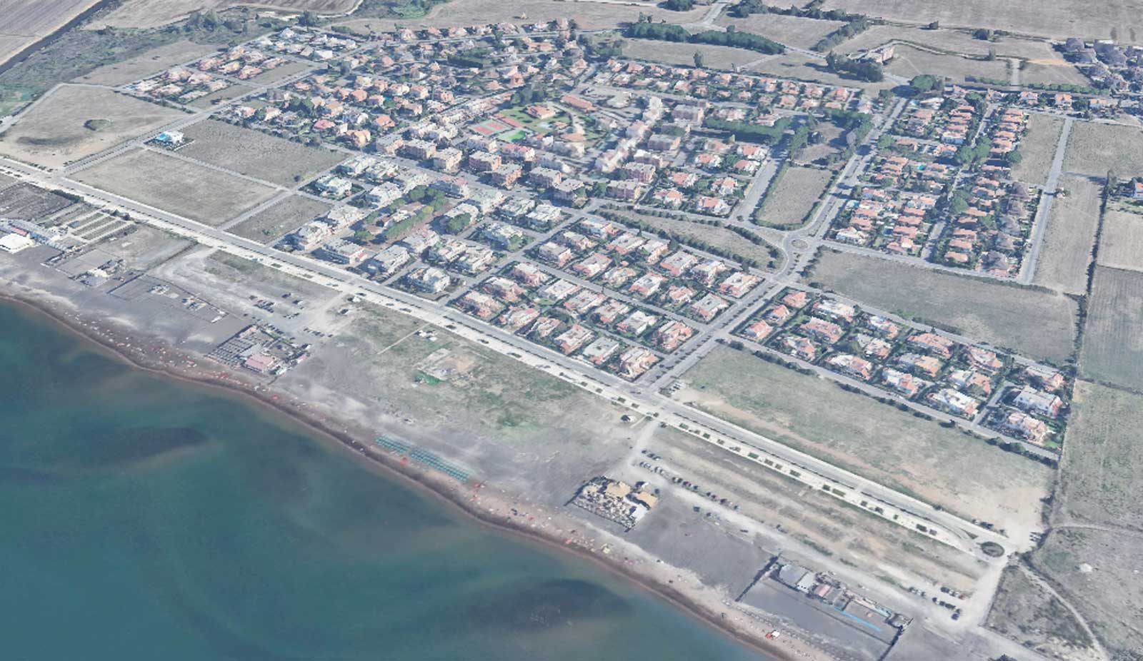 Marina di Cerveteri, dove insiste il depuratore in carico al Comune e non ancora passato ad Acea