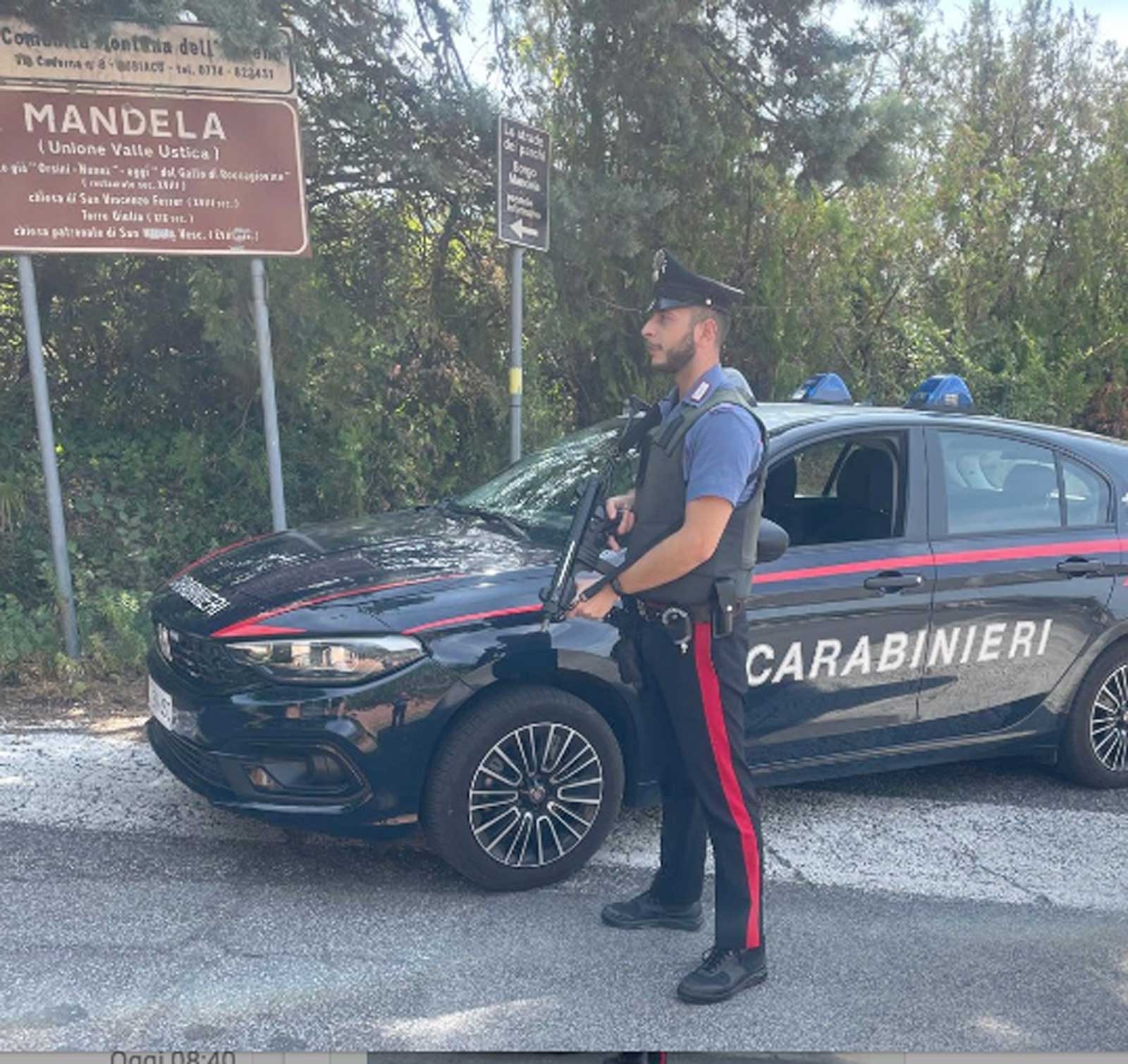 Carabinieri in provincia di Roma, a Mandela