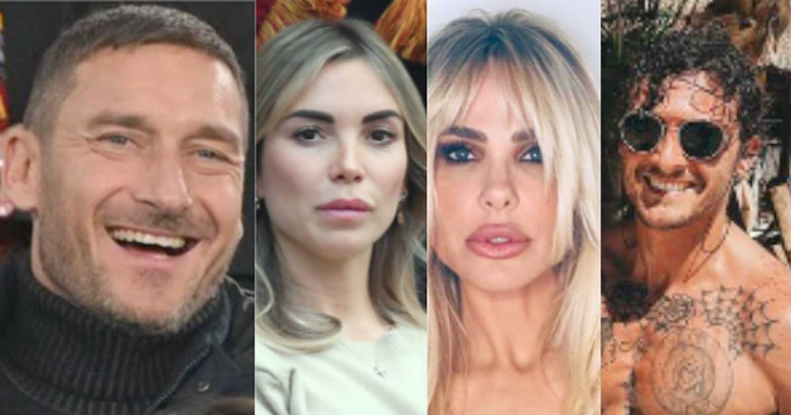 Da sinistra, Totti, Noemi Bocchi, Ilary Blasi e Cristiano Iovino