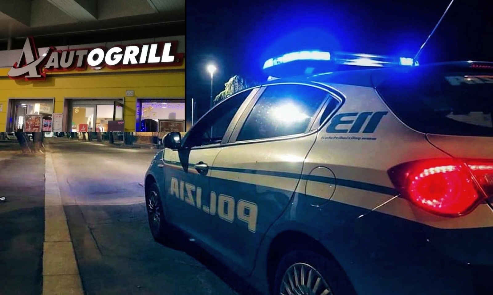 Polizia all'autogrill di Tor Bella Monaca