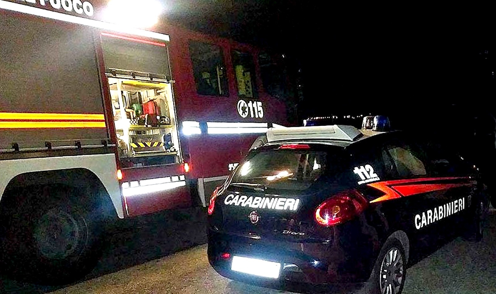 Carabinierii - Vigili del fuoco intervenuti in via degli Scipioni