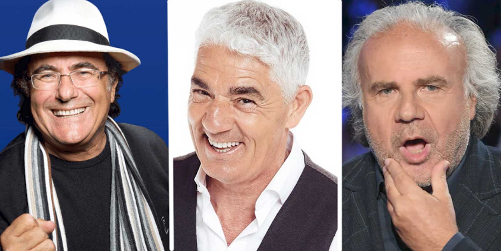 Da sinistra, Al Bano, Biagio Izzo e Jerry Calà, saranno alla Festa del Fungo Porcino di Lariano