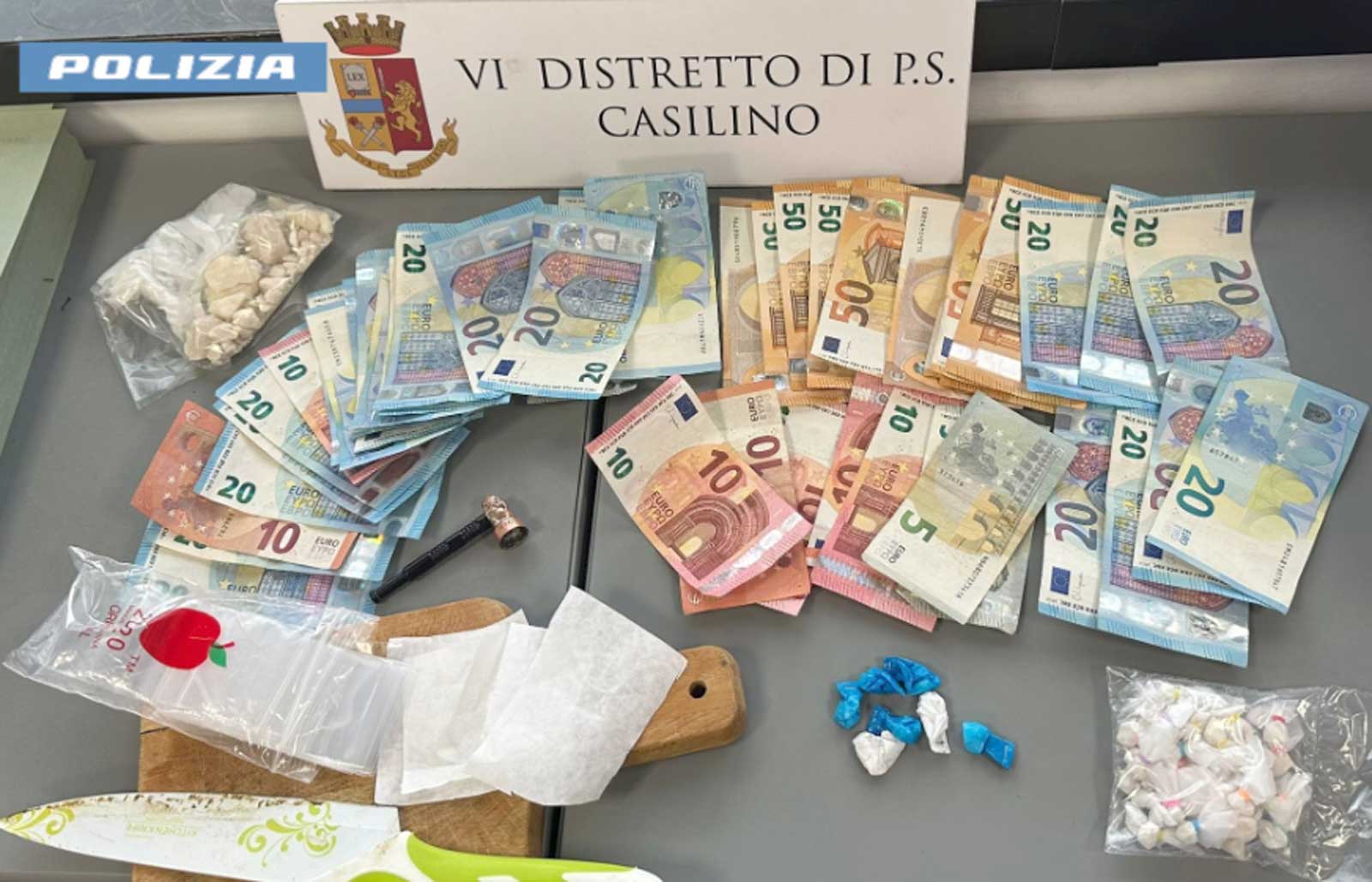 Roma, droga e soldi sequestrati dalla Polizia di Fidene