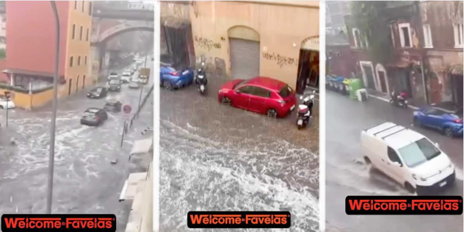 3 frame dal video di Welcome to Favelas, Roma, via Aurelia