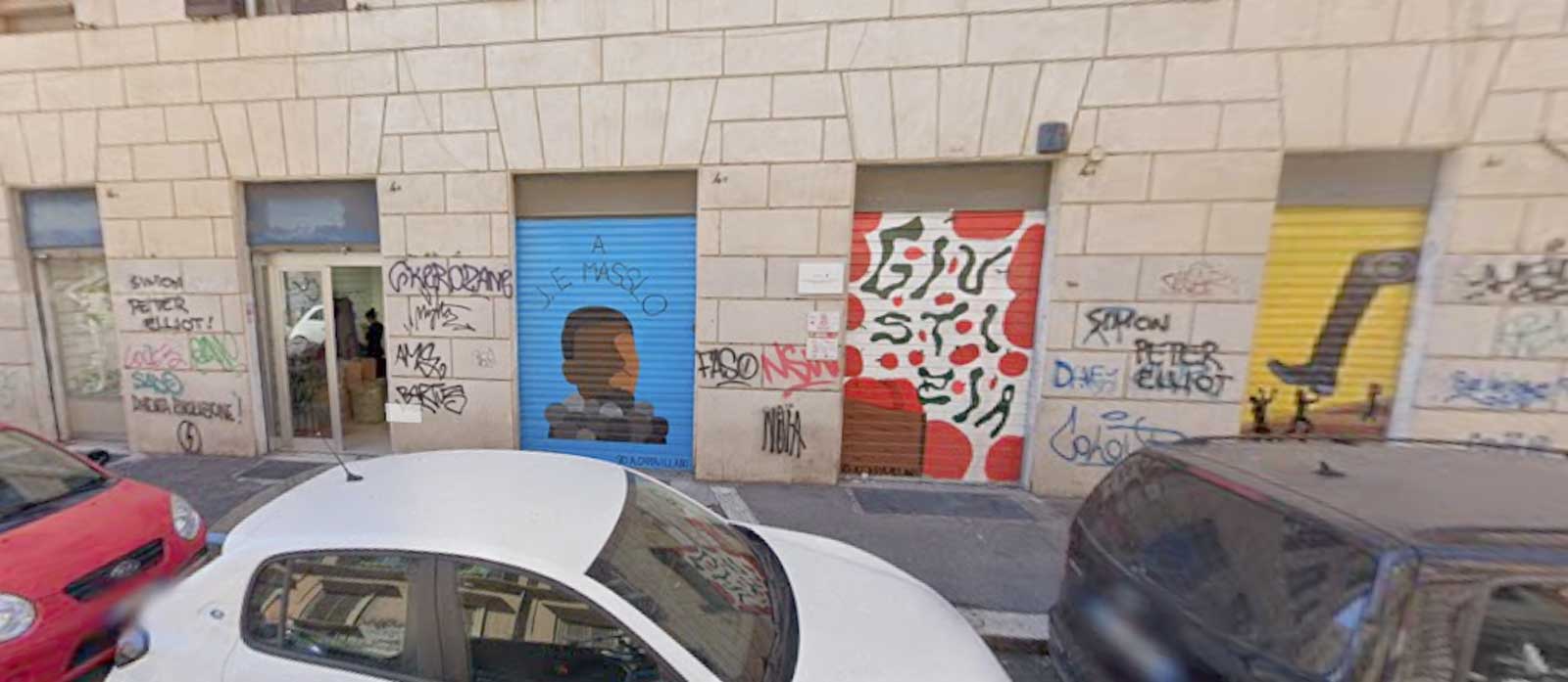 Roma, i locali in cui sorgerà il nuovo Drop In per clochard, ossia senzatetto, in via Cattaneo. Foto Street View