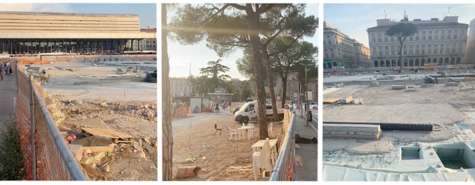 Da destra, la stazione Termini, piazza dei cinquecento e infine via Marsala