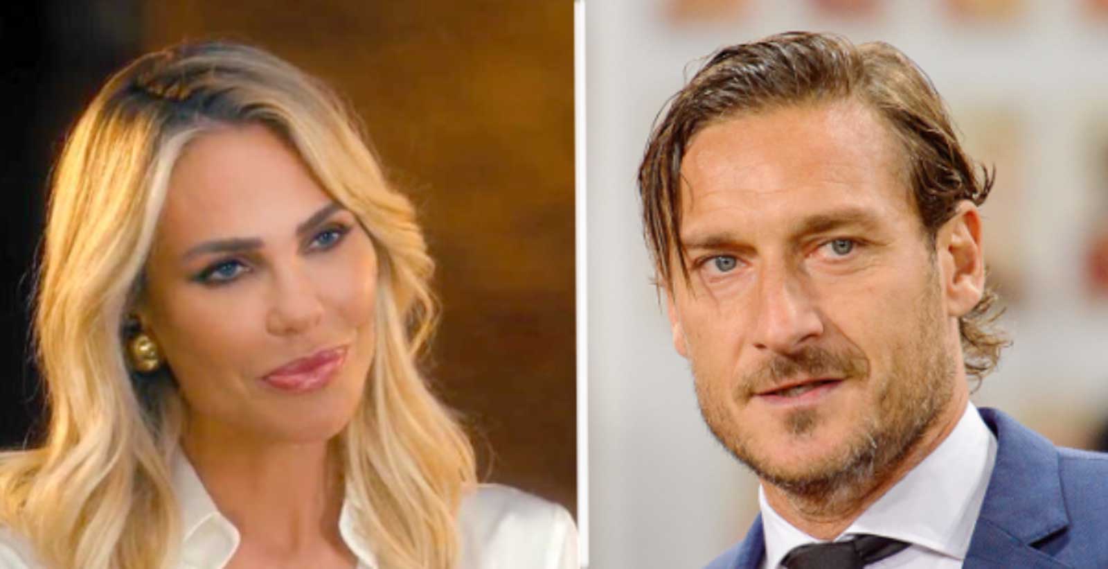 A sinistra, Ilary Blasi, a destra Francesco Totti