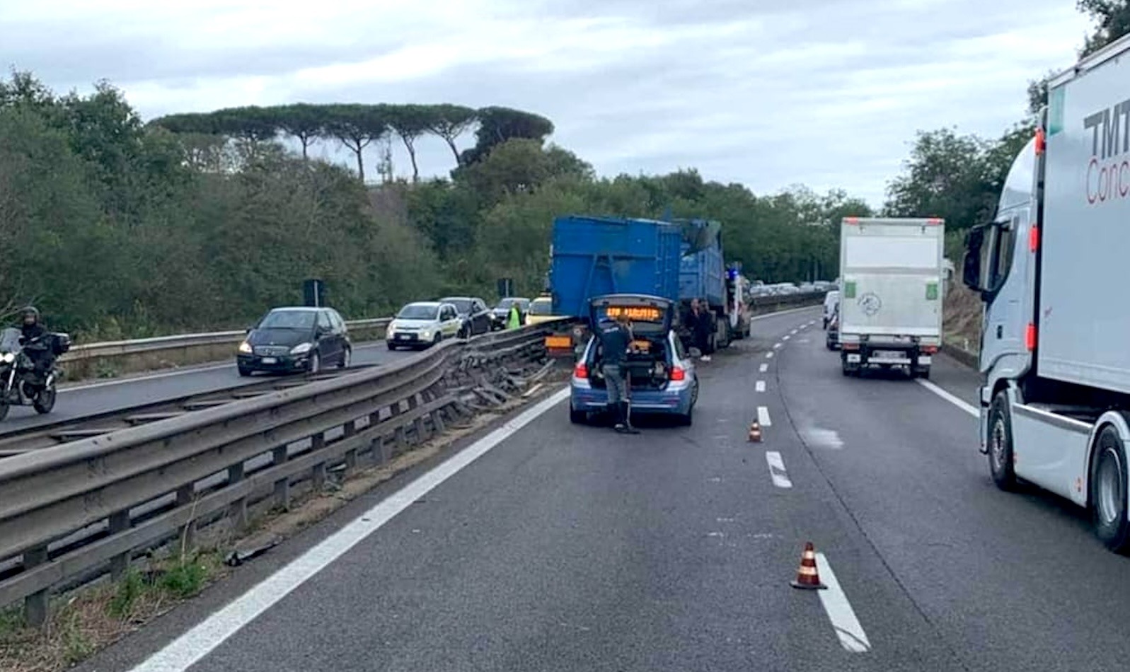 Incidente Pontina - foto Gruppo FB Sei di Aprilia Se