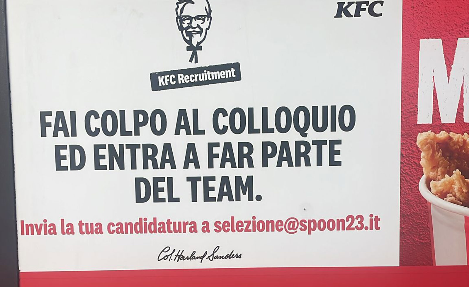 Selezione personale KFC a Cinecittà