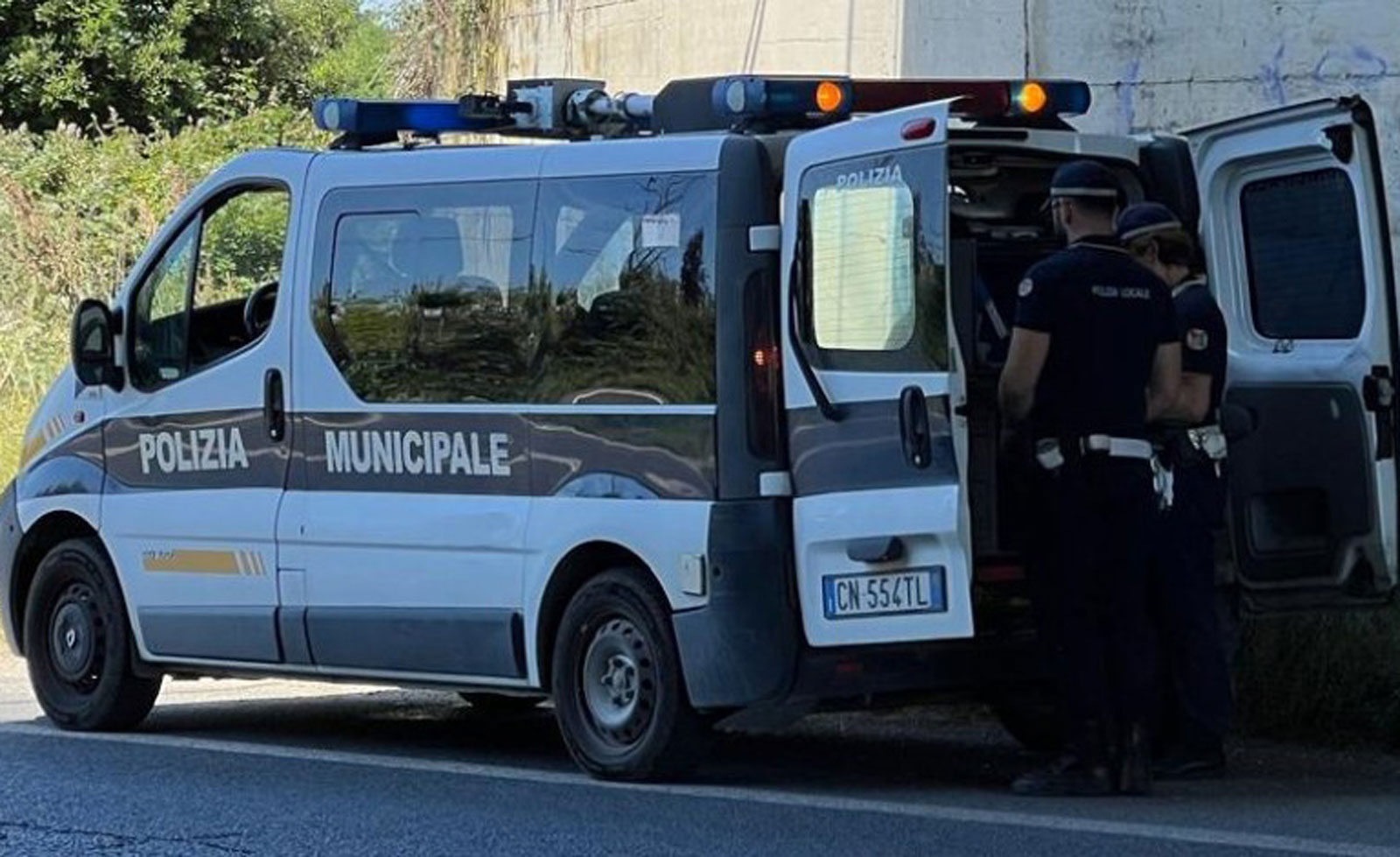 La Polizia locale di Guidonia sul posto