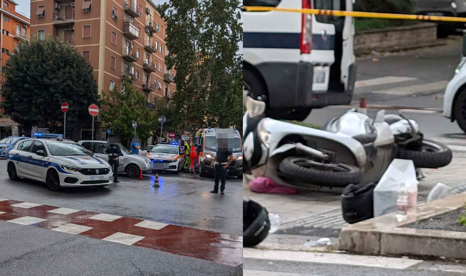 Incidente in via Tuscolana: scontro tra auto e scooter