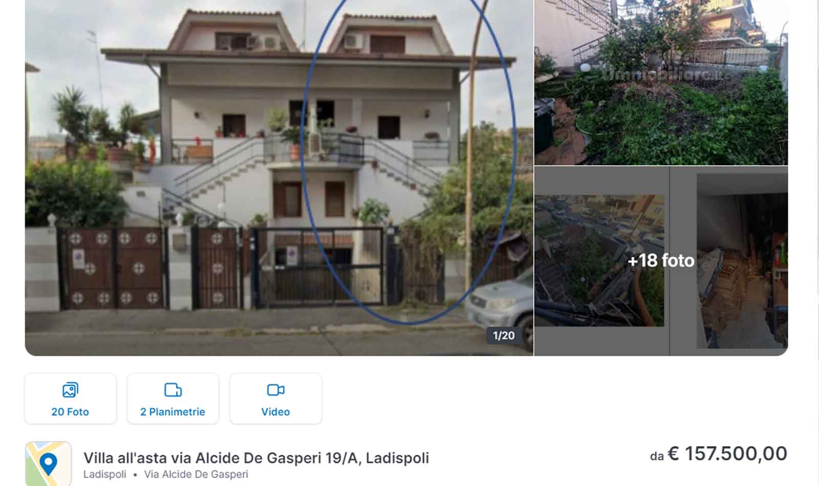 Omicidio Vannini, la villa di Ladispoli della famiglia Ciontoli all'asta