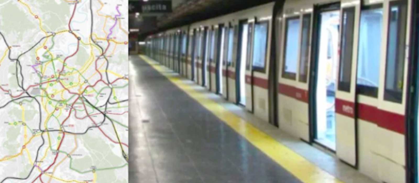 A sinistra, la nuova linea A della Metro di Roma, a destra un convoiglio