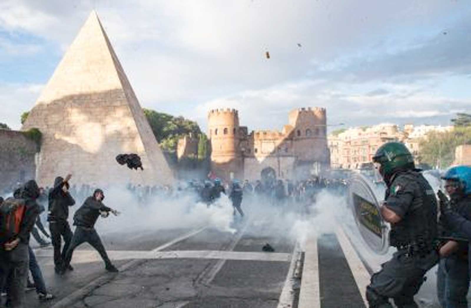 Roma, il corteo pro Palestina di sabato scorso a Piramide