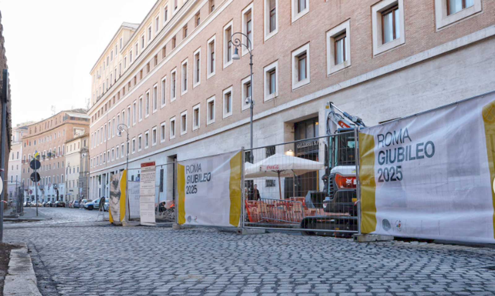 Roma, un cantiere in corso in vista del Giubileo 2025