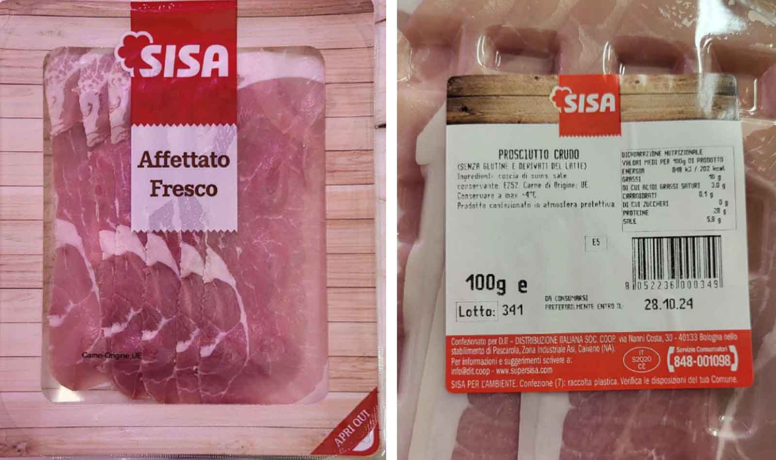 Urgente richiamo per il prosciutto crudo SISA rischio Listeria