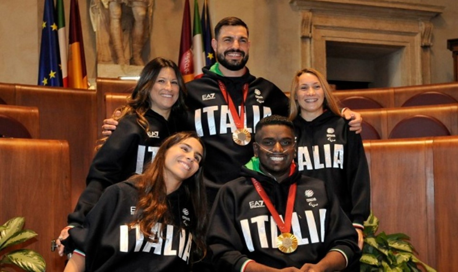 Cinque atleti paralimpici premiati da Gualtieri