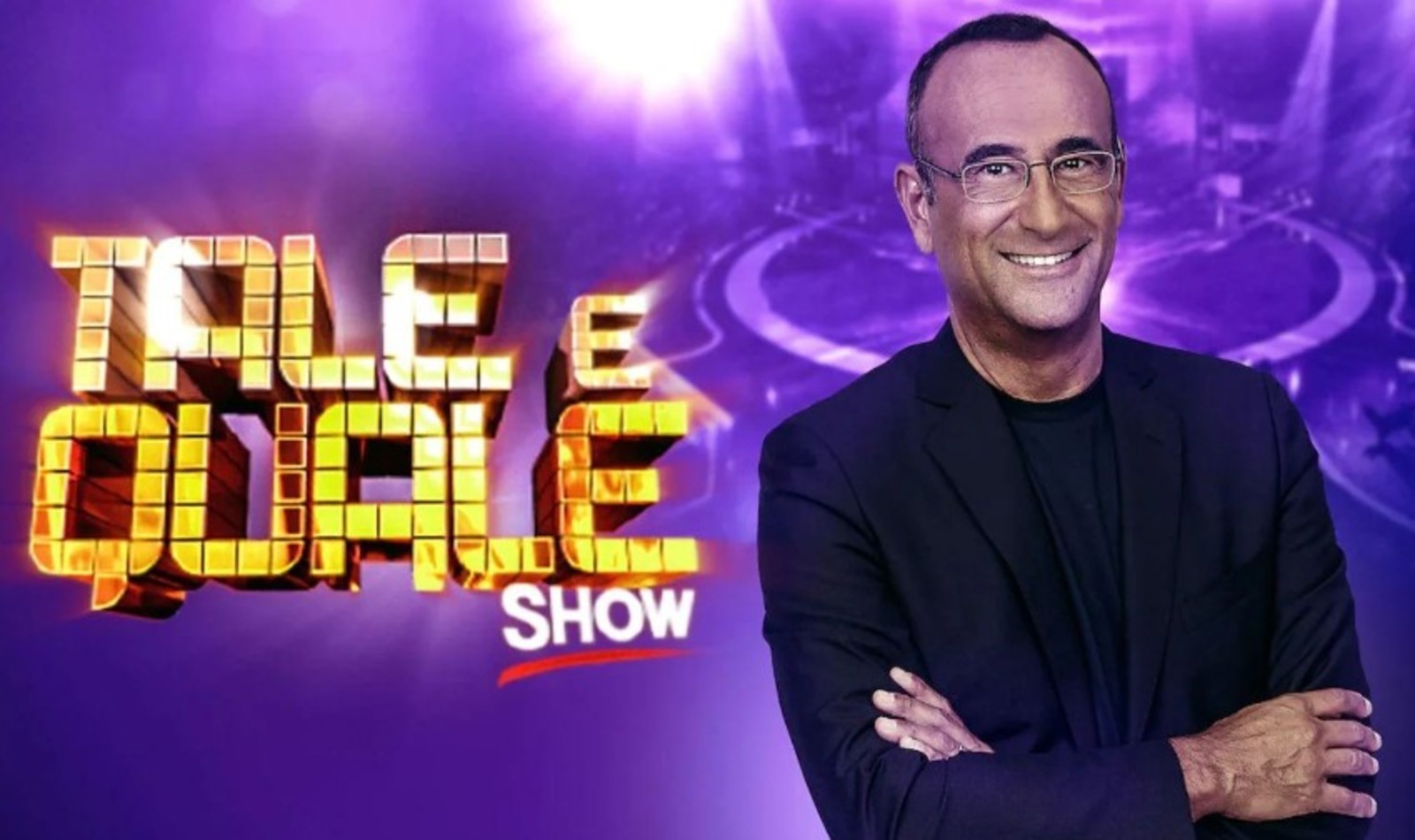 Carlo Conti che conduce Tale e Quale Show