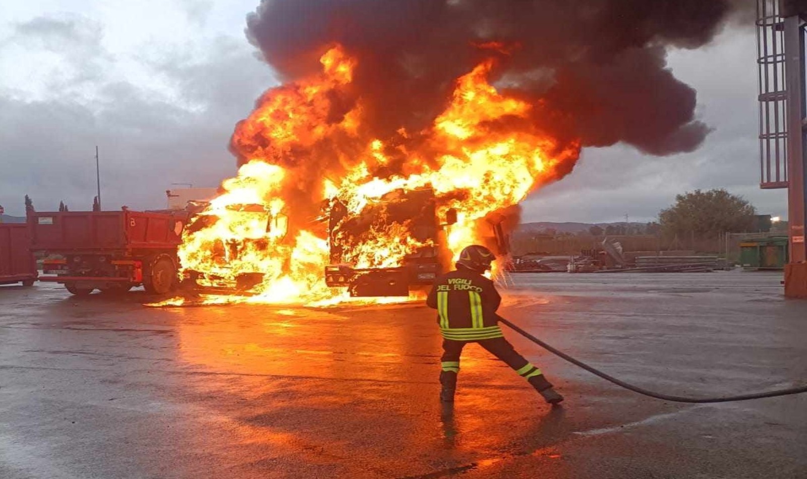 incendio sull'Aurelia