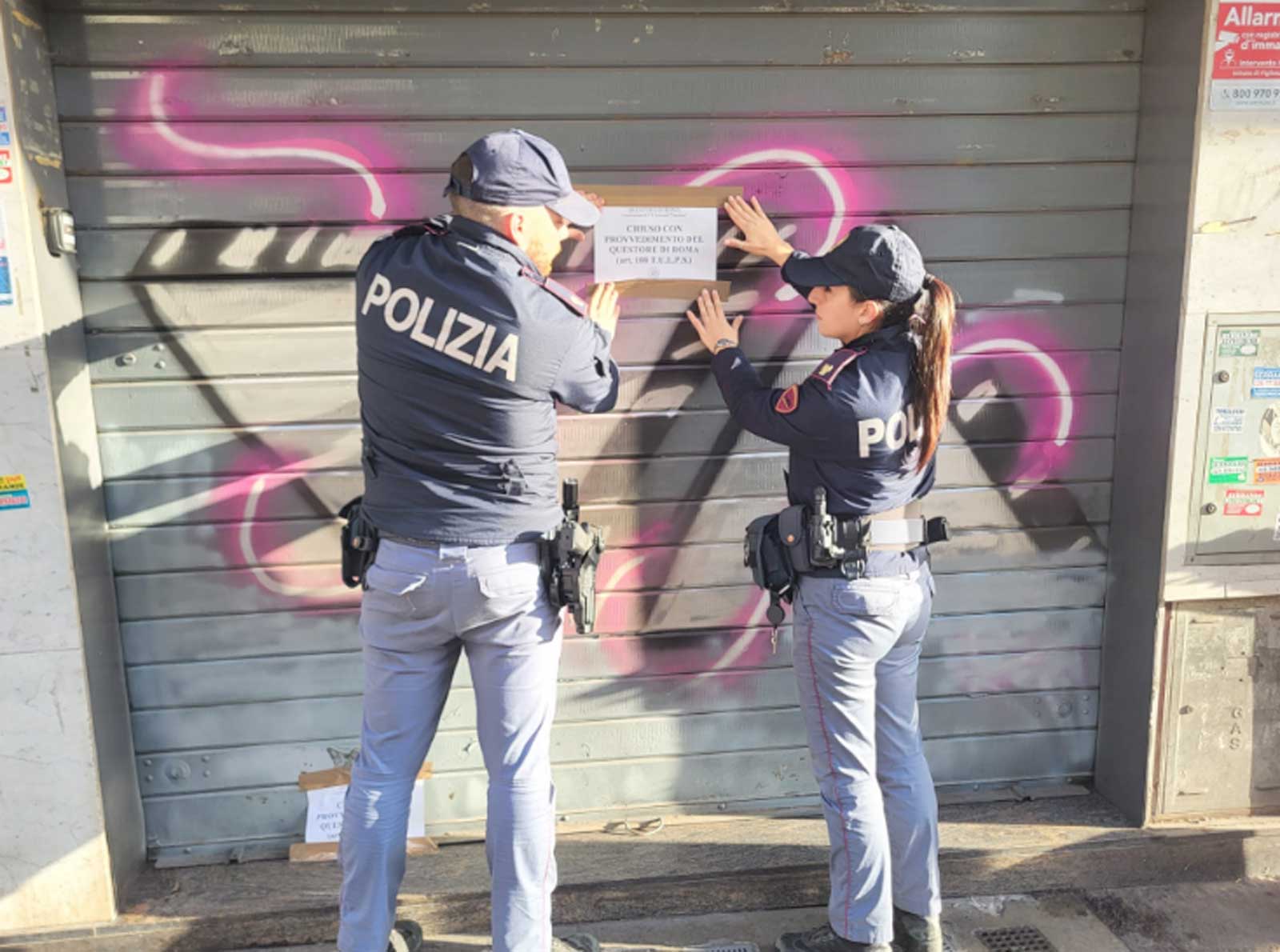 La polizia di Roma chiude il locale a Don Bosco