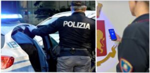 A sinistra, la Polizia arresta i 3 uomini, a destra l'App YouPol