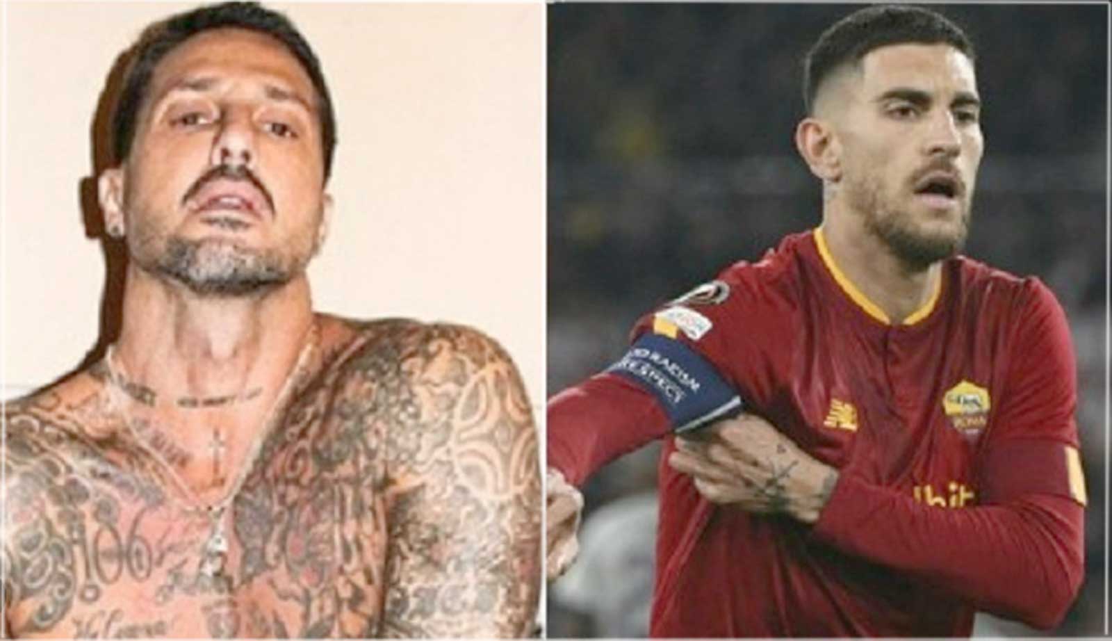 A sinistra, Fabrizio Corona, a destra il capitano della as Roma