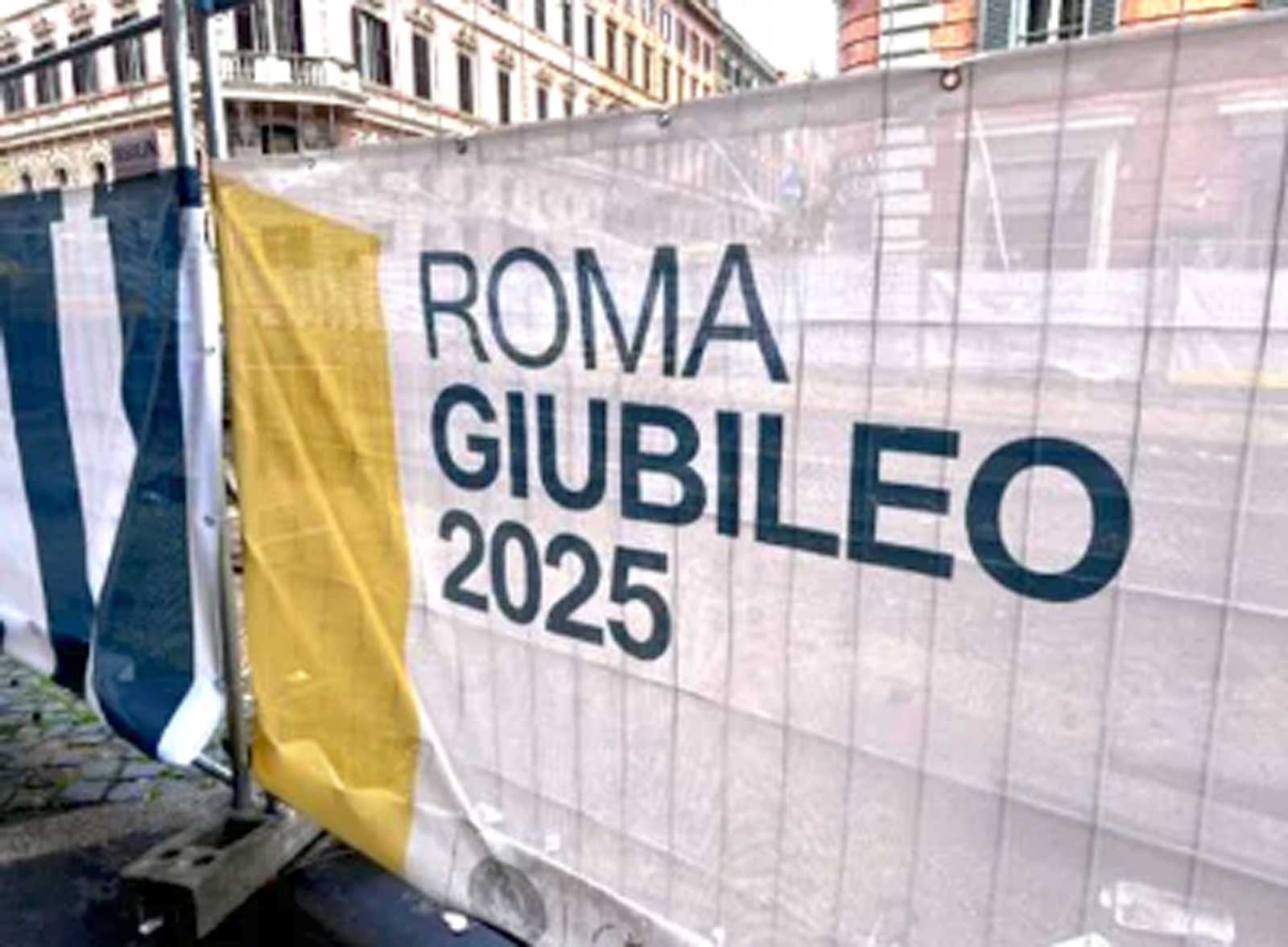 Roma Giubileo, un cartello di cantiere