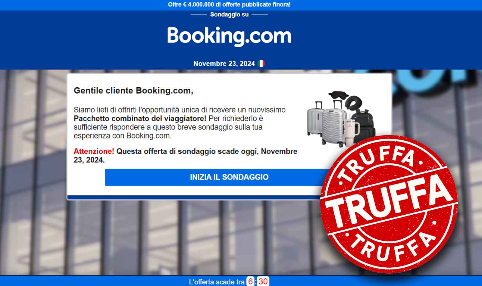 Truffa booking