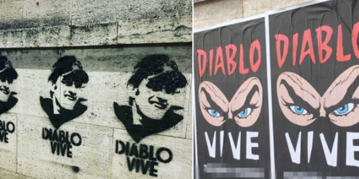 Roma, effige di Diabolik in città