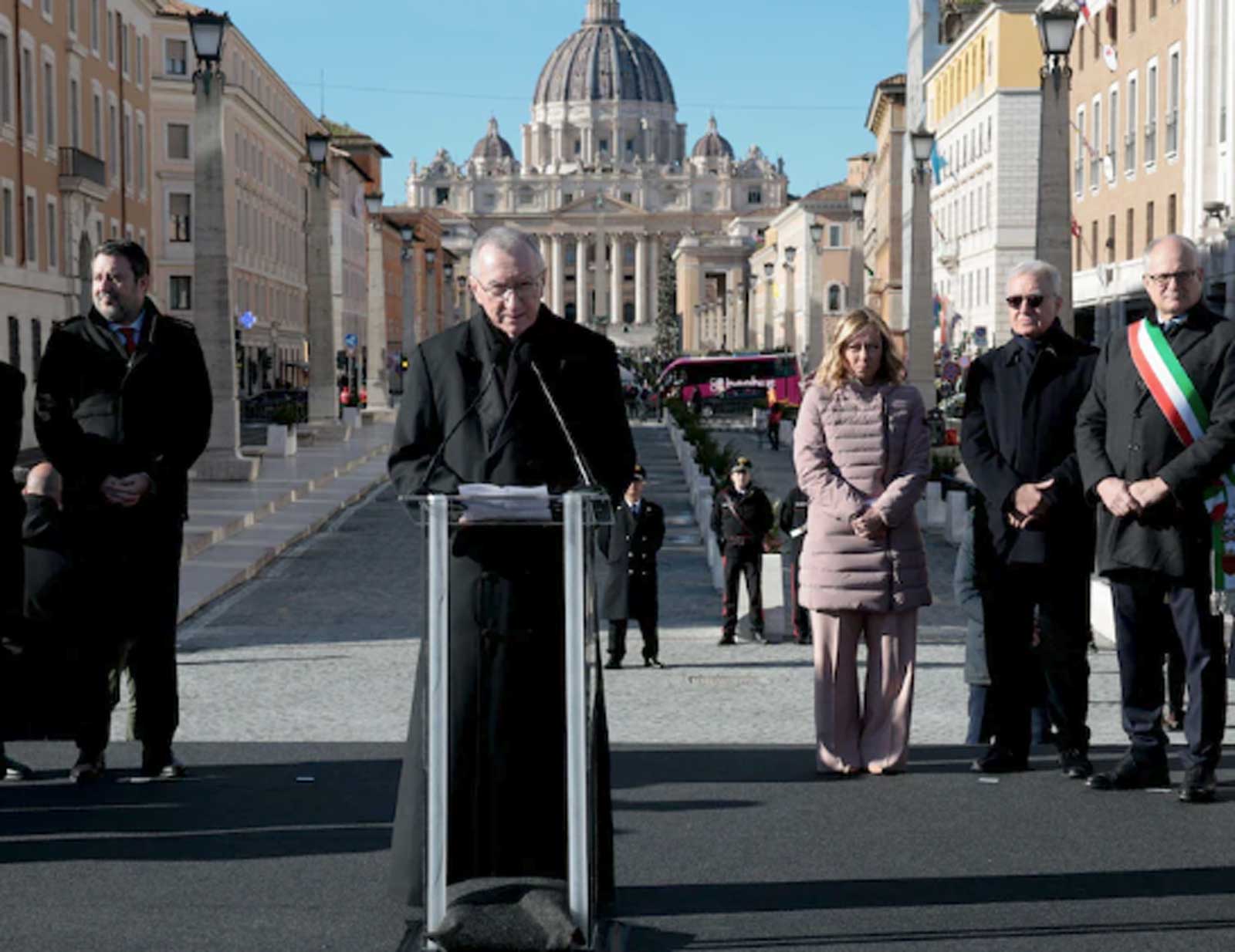 Roma, inaugurazione di piazza Pia, Meloni, Salvini e Gualtieri presenti alla cerimonia