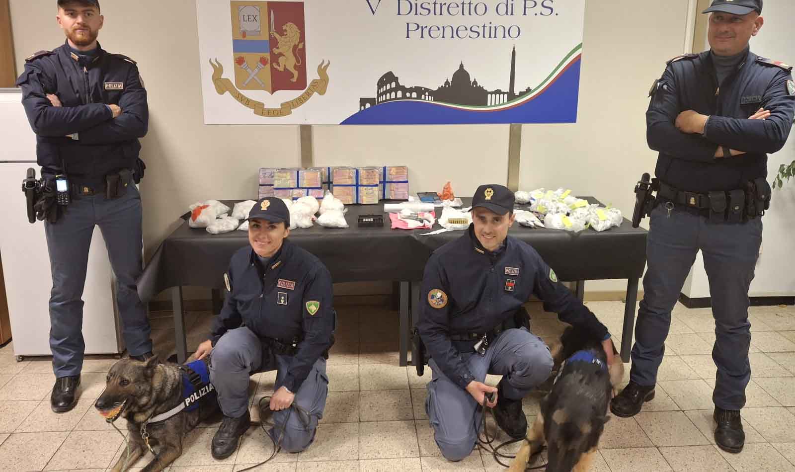 Roma, Polizia sequestra 20 kg di droga al Quarticciolo