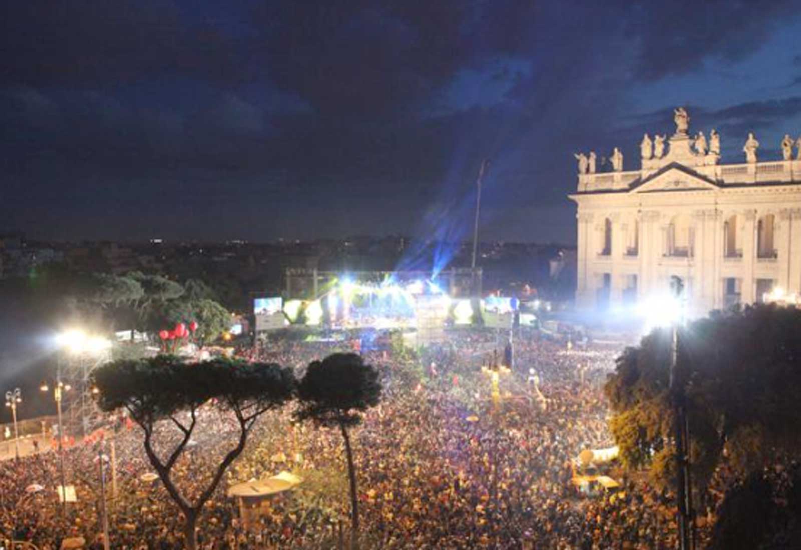 Piazza San Giovanni a Roma tre anni fa