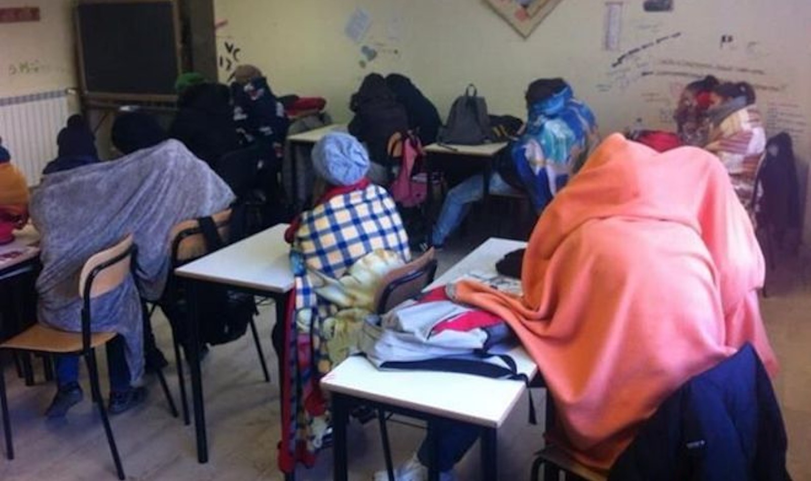 aule al freddo - scuola Marone Pomezia