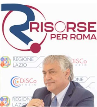 Il logo di Risorse per Roma con l'Amministratore Paolo Orneli