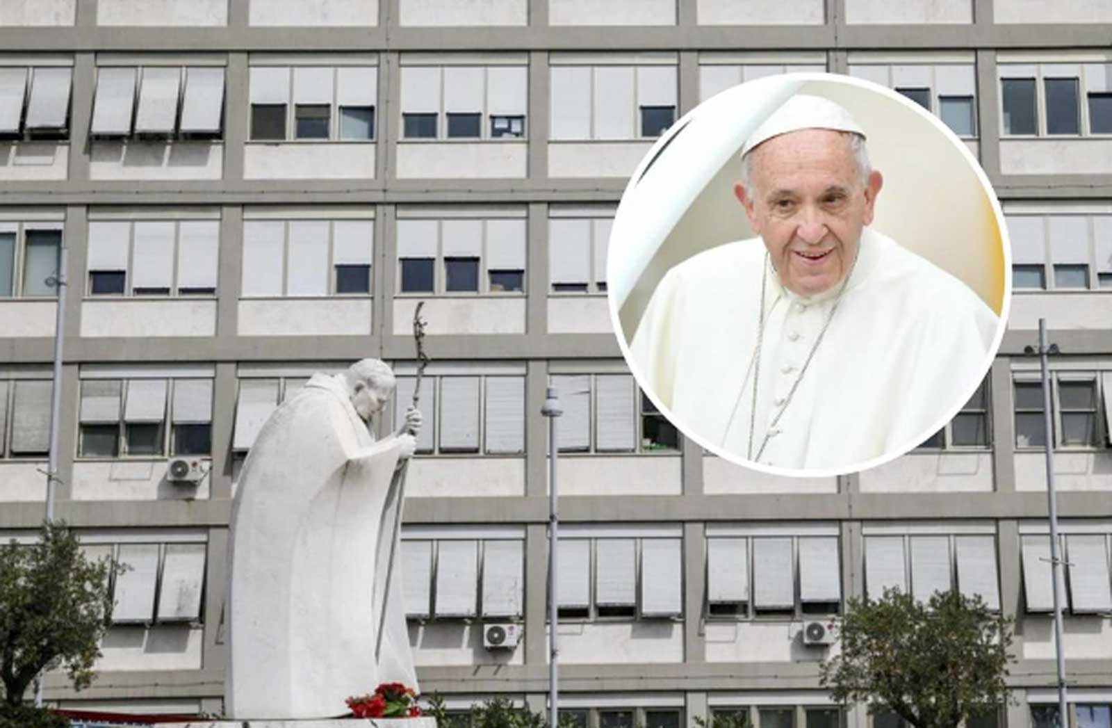 Roma, il Gemelli e in primo piano Papa Francesco