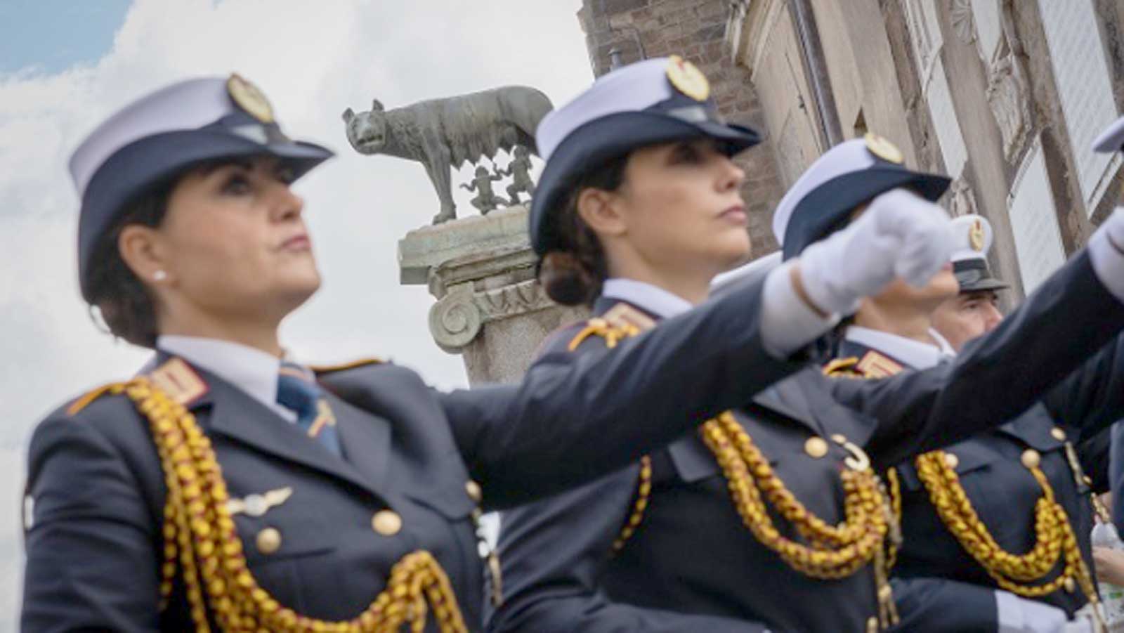 Polizia Locale di Roma in parata in Campidoglio per il Natale di Roma, foto Comune di Roma