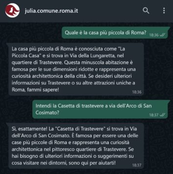 Julia assitente virtuale Roma